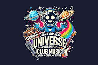 design a universe club music mascot logo for your brand