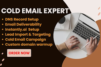 setup dns record, instantly ai email campaigns for cold email marketing outreach