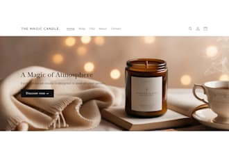 design 7figure candle website, candle store, candle shopify store