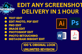 do edit screenshot, instagram insight, photoshop editing delivery in 1 hour