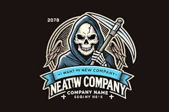 design a dark and powerful death mascot logo for your brand