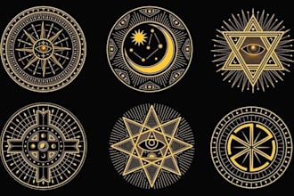 do unique sacred geometry, spiritual, mandala, yoga, mystical logo design