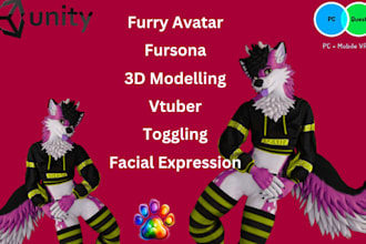 create custom furry vrchat avatar anime model vrc avatar vr character fursona