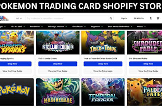 design sleek pokemon trading card shopify store pokemon store pokemon website