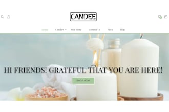 design sleek candle shopify store candle store candle website dropshipping store