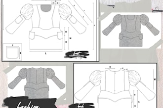 make a fashion technical flat drawing