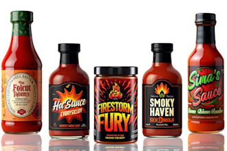 do label and logo for sauce, spice, seasonings, rub and BBQ