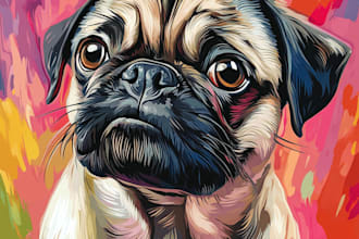 draw cat dog or your pet into vector portrait design