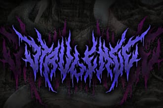 draw deathcore, metal core or death metal logo for your band