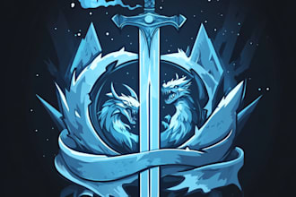 draw custom fantasy, rpg, sci fi animated game logo