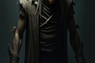 draw a horror and fantasy horror character art