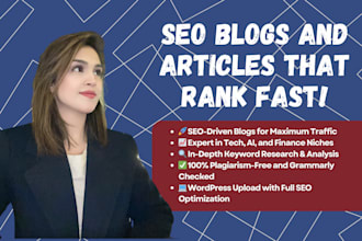 write SEO blogs and articles for technology, ai and finance