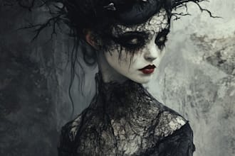 illustrate the terrifying fantasy horror character art