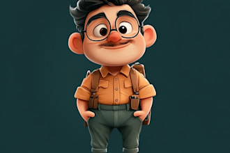 draw funny cartoon character, caricature, logo, portrait and friendship portrait