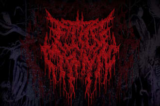 hand drawn death metal, scary, deathcore, heavy metal band logo with source file