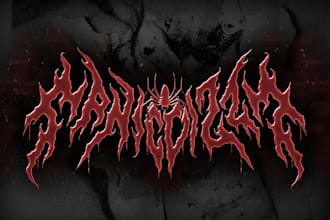 draw black death metal, deathcore logo goregrind slam for your band or brand