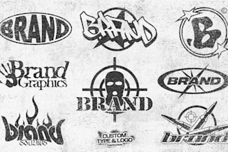design custom y2k grunge typeface streetwear logo brand
