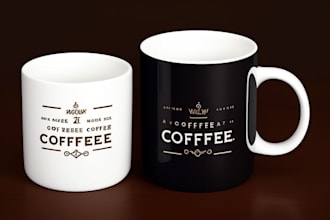 do typography custom coffee mug design