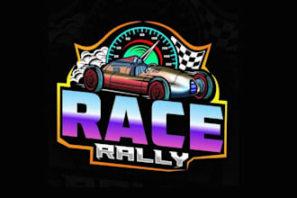 draw amazing logo racing, automotive with 3d style