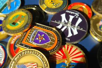 do challenge coin design, token, crest for you