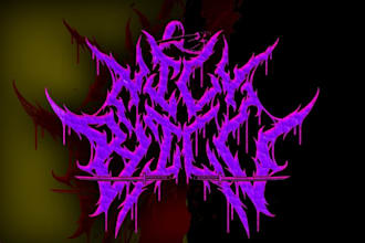 design death metal or heavy metal logo band professionally