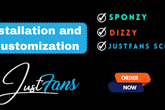 install and customize sponzy, dizzy, and justfans script