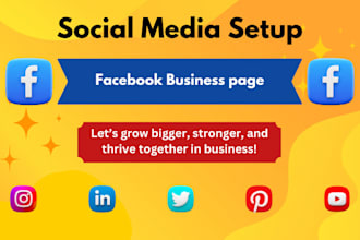 create and setup facebook business page, social media setup