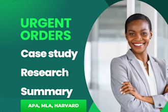 do quality case study, research and summary writing