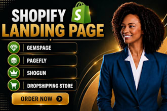 build one product shopify landing page in shogun, gempages, pagefly, gems page