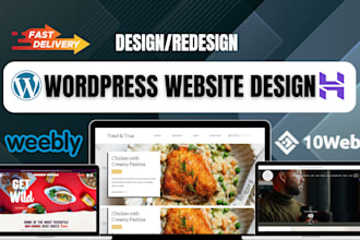 design or redesign hostinger wordpress website, weebly, 10web, durable ai