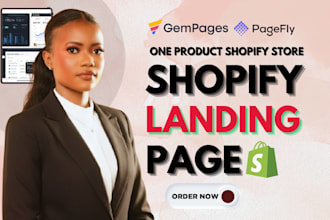 build one product shopify landing page in shogun, gempages, pagefly, gems page