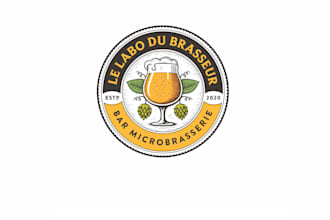 design awesome bar micro brasserie logo
