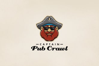 design awesome captain pub crawl logo