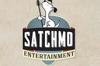 create a colorful retro music booking agency logo design