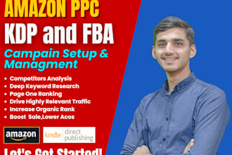 setup and manage amazon PPC campaigns, amazon KDP, fba PPC ads marketing