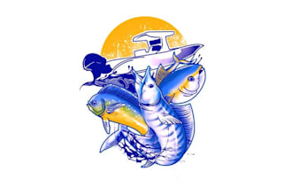 design wonderful fishing team logo