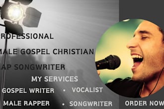 be your UK christian songwriter rap gospel singer male vocalist inspiring music