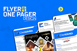 design professional flyer, postcard, one pager, door hanger