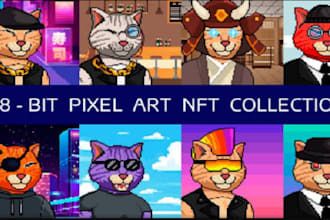 do 2d crypto meme art, meme coin, nft art collection for website, crypto project