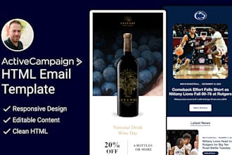design a professional active campaign email template newsletter