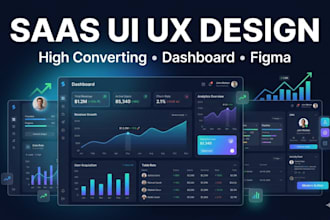 design modern saas website UI UX, mobile app UI  figma prototype for conversion