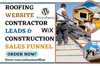 design roofing website construction plumbing hvac leads contractor sales funnel