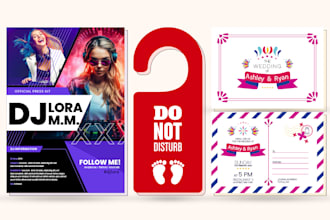design door hanger, media kit, epk and postcards in 24 hours