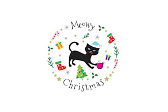 design awesome christmas cat shirt logo