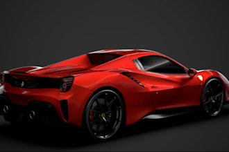 design 3d car, 8k render in blender,3dsmax, interior, exterior, 3d car animation