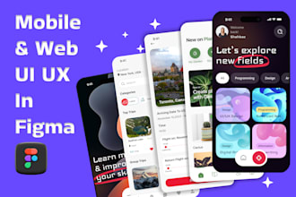 do mobile app UI UX design, dashboard, website UI UX design using figma