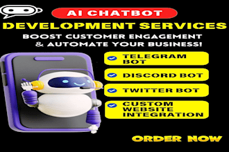 build custom ai chatbot for telegram, twitter, discord and website