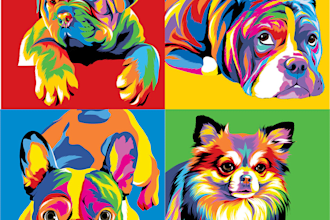 do coloufull pop art for your pet or favorite animal
