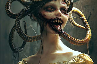 design fantasy horror character art and unique style