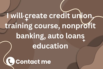create credit union, training course, nonprofit banking, auto loans education